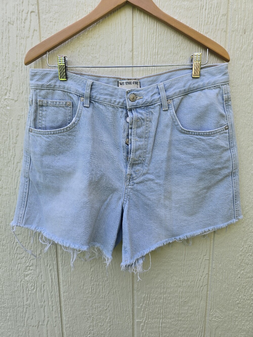 We The Free High-Rise Denim Cutoff Shorts Womens 31 Button Fly